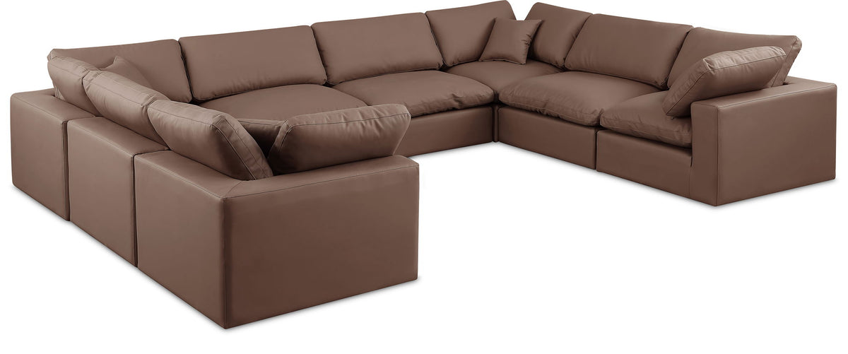 Comfy - 8 Piece Faux Leather Modular Sectional