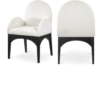 Waldorf - Chenille Dining Arm Chair With Black Legs