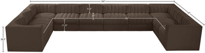 Rummi - Velvet Performance Fabric Upholstered 10 Piece Modular Sectional