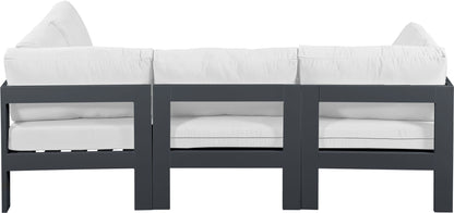 Nizuc - Outdoor Patio 4 Piece Modular Sectional With Gray Frame