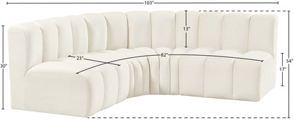 Arc - Velvet 4 Piece Corner Modular Sofa