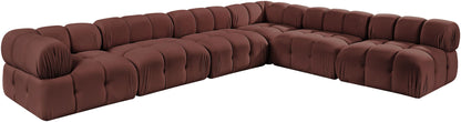Orin - Velvet 6 Piece Modular L-Shaped Sectional