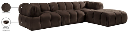 Orin - Velvet 4 Piece Modular Sectional With Chaise