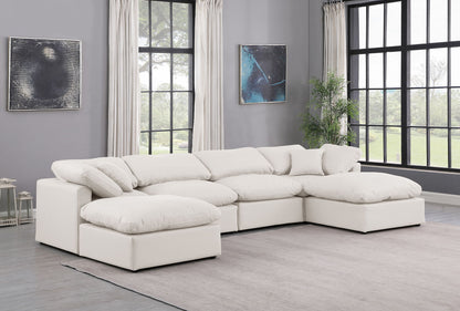 Indulge - Faux Leather 6 Piece Modular Double Chaise Sectional
