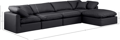 Indulge - Faux Leather 5 Piece Modular Sectional With Chaise