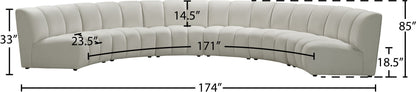 Infinity - 6 Piece Velvet Modular Sectional