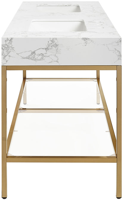 Marmo - Engineered Marble Bathroom Vanity With Gold Base