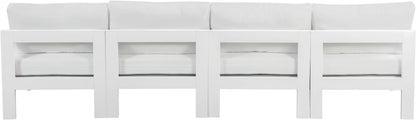 Nizuc - Outdoor Patio 4 Seat Armless Modular Sofa With White Frame