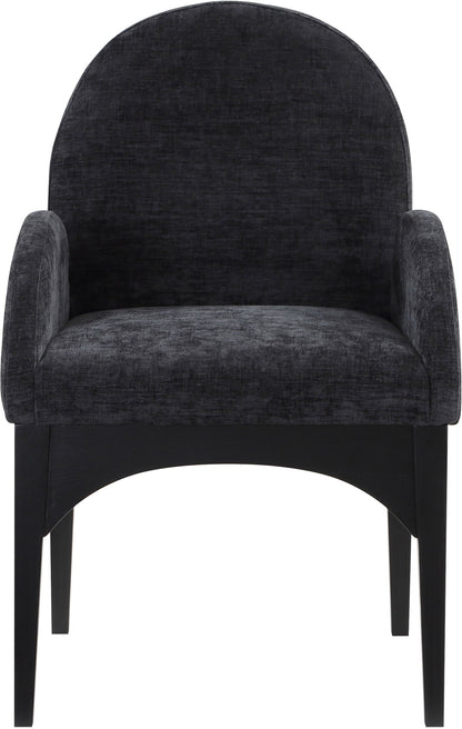 Waldorf - Chenille Dining Arm Chair With Black Legs