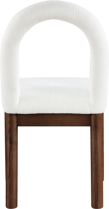 Conrad - Linen Dining Chair With Brown Legs