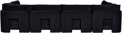 Hammond - Velvet Performance Fabric Upholstered 6 Piece U-Shaped Armless Sectional