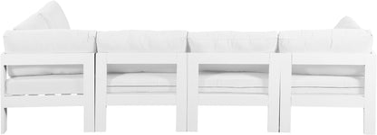Nizuc - Outdoor Patio 5 Piece Modular Sectional With White Frame
