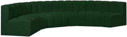 Arc - Boucle Fabric 6 Piece U-Shaped Modular Sofa