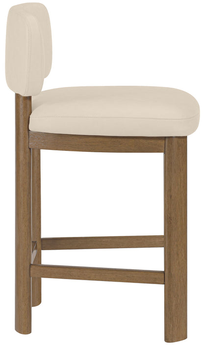 Paloma - Faux Leather Upholstered Counter Stool (Set of 2) - Brown Frame
