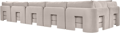 Hammond - Velvet Performance Fabric Upholstered 6 Piece L-Shaped Sectional