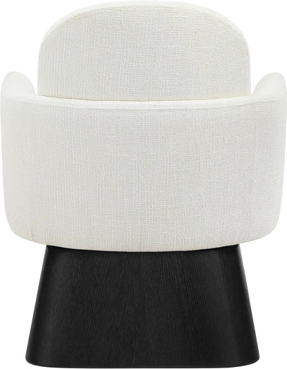 Marlowe - Linen Textured Fabric Upholstered Swivel Accent Chair - Stained Black