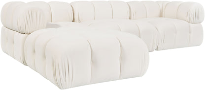 Orin - Velvet 4 Piece Modular Sectional With Chaise