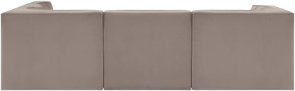 Rummi - Velvet Performance Fabric Upholstered 5 Piece Modular Sectional