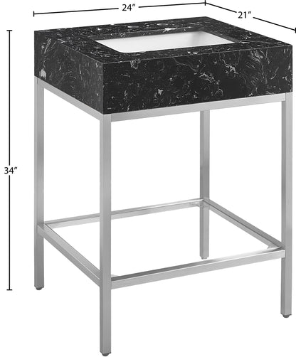 Marmo - Engineered Marble Bathroom Vanity With Chrome Base