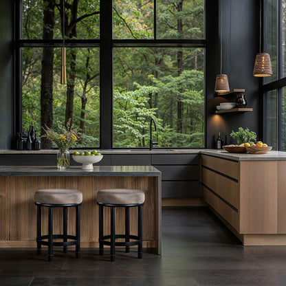 Monette - Counter Stool With Black Base