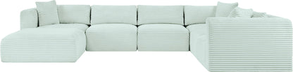 Shaggy - 7 Piece Modular U-Shaped Sectional With Ottoman
