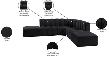 Arc - Velvet 6 Piece Corner Modular Sofa