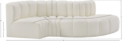 Arc - Faux Leather 4 Piece L-Shaped Modular Sofa