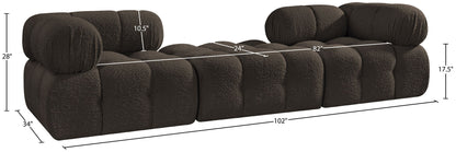 Ames - 3 Piece Boucle Modular Sofa With 1 Backless Seat