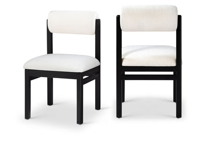 Roundhill - Fabric Dining Chair (Set of 2) - Black Frame