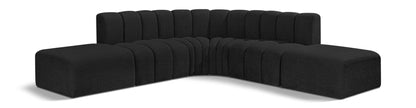 Arc - Boucle Fabric 6 Piece Corner Modular Sofa