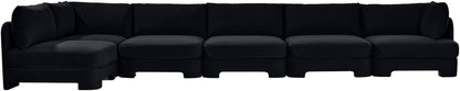 Hammond - Velvet Performance Fabric Upholstered 6 Piece L-Shaped Armless Sectional