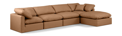 Indulge - Faux Leather 5 Piece Modular Sectional With Chaise
