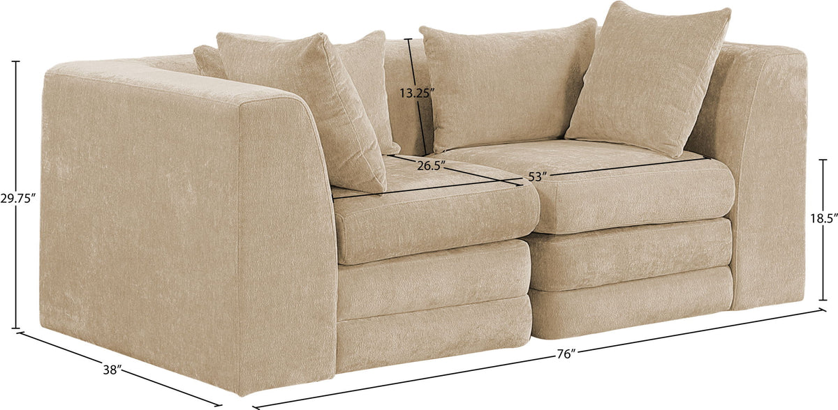 Stellar - 2 Piece 76" Upholstered Modular Loveseat