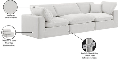 Comfy - Velvet Modular Sofa 3 Seats