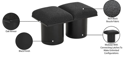 Pavilion - 2 Piece Modular Bench With Black Base
