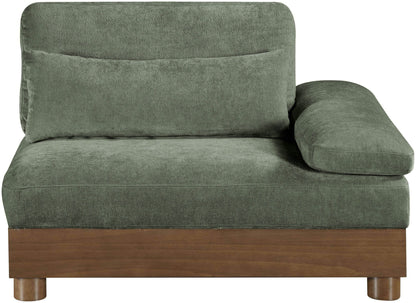Turin - Chenille Fabric Upholstered Modular Arm Chair - Walnut Base