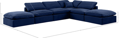 Indulge - Velvet 6 Piece Modular Armless Sectional