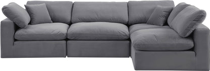 Comfy - 4 Piece Velvet Modular Armless Sectional