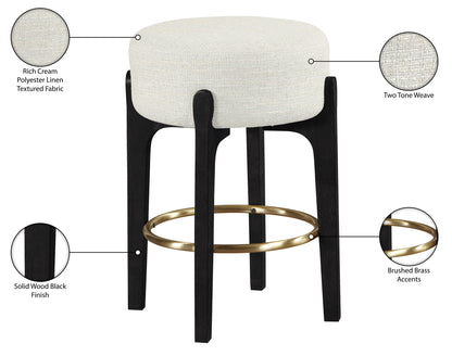 Torino - Backless Counter Stool With Brushed Black Base (Set of 2)