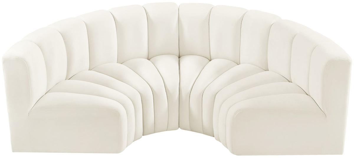 Arc - Velvet 4 Piece U-Shaped Modular Sofa