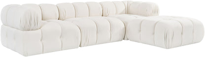 Orin - Velvet 4 Piece Modular Sectional With Chaise