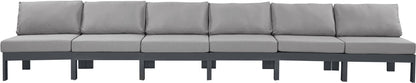 Nizuc - Outdoor Patio 6 Seat Armless Modular Sofa With Gray Frame