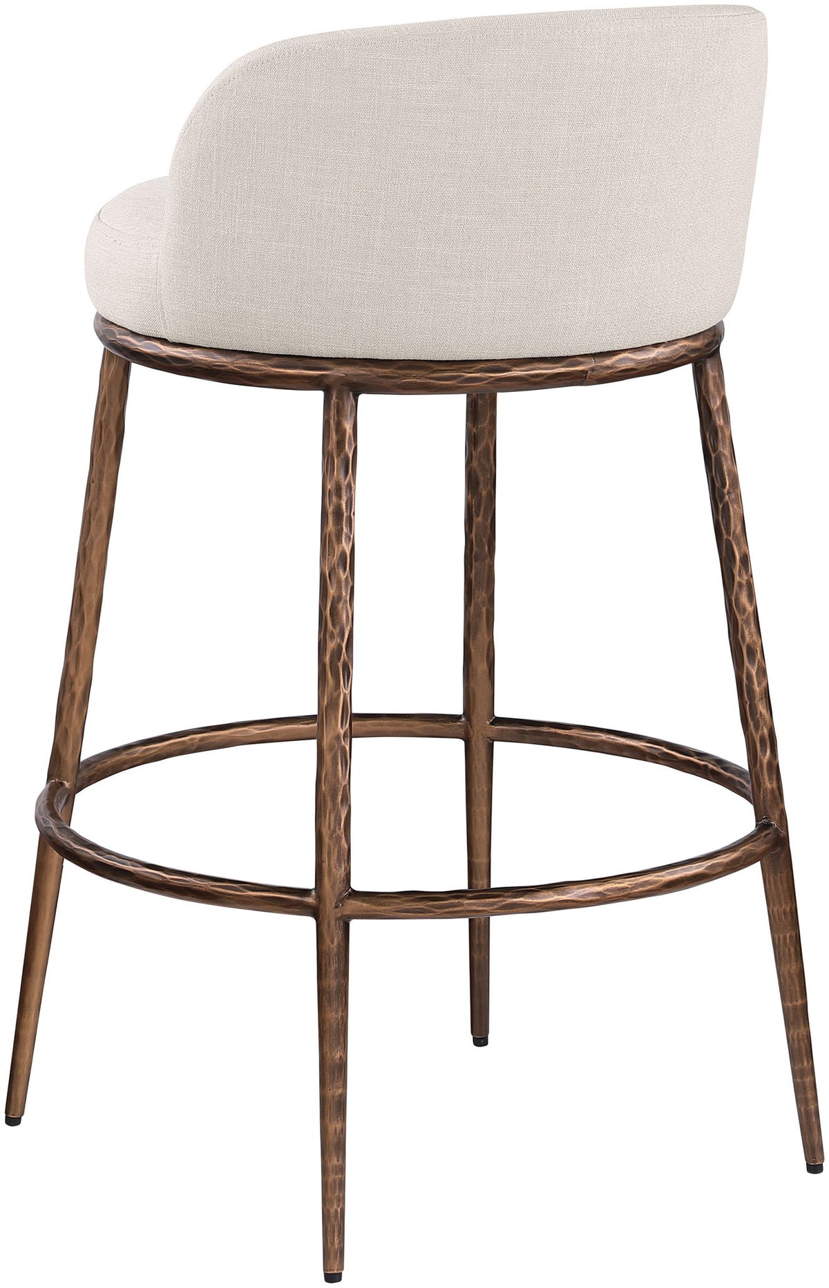Ferro - Performance Fabric Upholstered Bar Stool - Antique Bronze