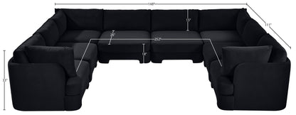 Hammond - Velvet Performance Fabric Upholstered 8 Piece U-Shaped Sectional