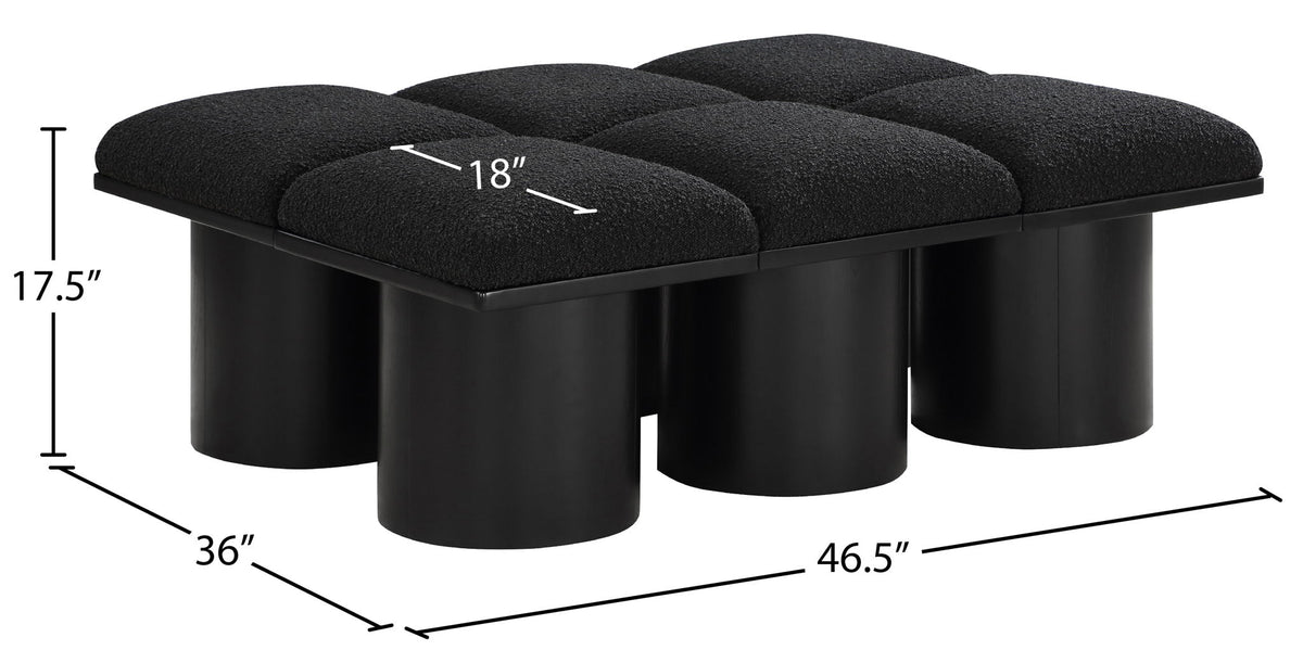 Pavilion - 6 Piece Modular Bench With Black Base