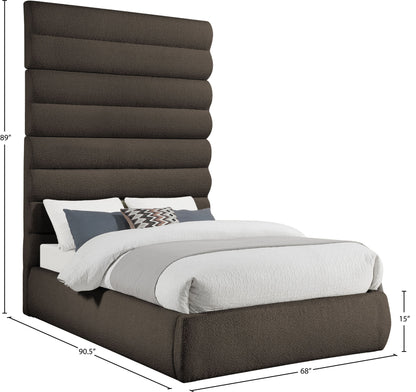 Adam - Boucle Fabric Bed With 89" Headboard