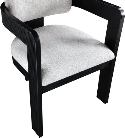 Sacha - Linen Dining Chair With Black Base (Set of 2)