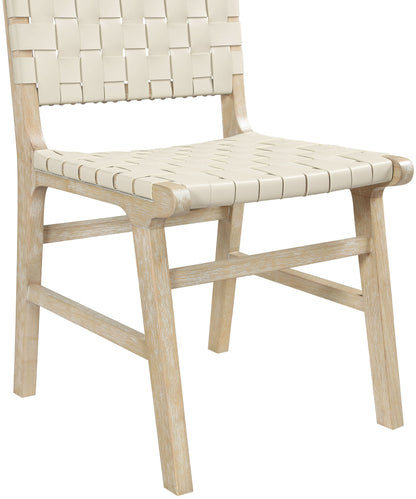 Entwine - Vegan Leather Upholstered Dining Chair - Painted Natural