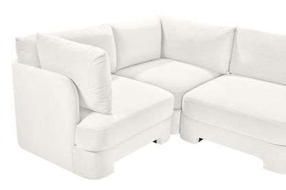 Hammond - Velvet Performance Fabric Upholstered 4 Piece Sectional
