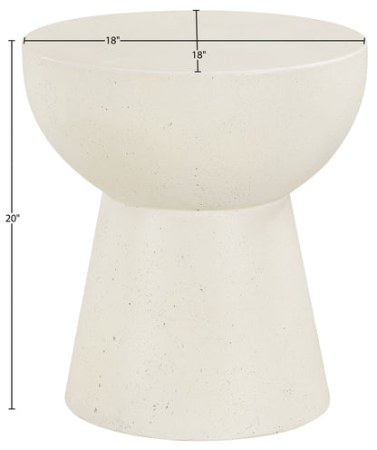 Avaya - Concrete And Fiberglass Indoor / Outdoor End Table - Cream